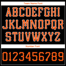 Load image into Gallery viewer, Custom Black Orange-White Stitched Adjustable Snapback Hat