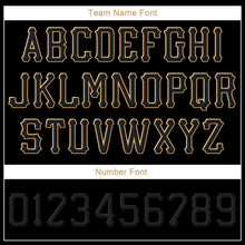 Load image into Gallery viewer, Custom Black Black-Old Gold Stitched Adjustable Snapback Hat