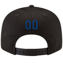 Load image into Gallery viewer, Custom Black Royal-Gold Stitched Adjustable Snapback Hat