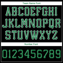 Load image into Gallery viewer, Custom Black Kelly Green-White Stitched Adjustable Snapback Hat