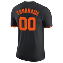Load image into Gallery viewer, Custom Black Orange-Black Performance T-Shirt