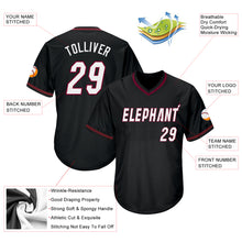 Load image into Gallery viewer, Custom Black White-Maroon Authentic Throwback Rib-Knit Baseball Jersey Shirt