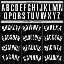 Load image into Gallery viewer, Custom Black White Authentic Throwback Rib-Knit Baseball Jersey Shirt