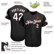 Load image into Gallery viewer, Custom Black White-Crimson Authentic Baseball Jersey