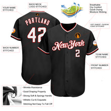 Load image into Gallery viewer, Custom Black White-Red Authentic Baseball Jersey
