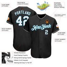 Load image into Gallery viewer, Custom Black White-Panther Blue Authentic Baseball Jersey