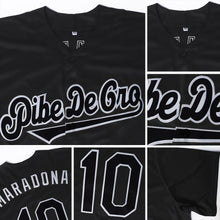 Load image into Gallery viewer, Custom Black White-Panther Blue Authentic Baseball Jersey