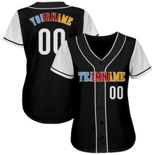 Load image into Gallery viewer, Custom Black White-Gold Authentic Two Tone Baseball Jersey