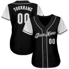 Load image into Gallery viewer, Custom Black White-Gray Authentic Two Tone Baseball Jersey