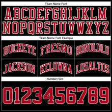 Load image into Gallery viewer, Custom Black Red-White Authentic Throwback Basketball Shorts