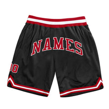 Load image into Gallery viewer, Custom Black Red-White Authentic Throwback Basketball Shorts