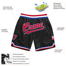 Load image into Gallery viewer, Custom Black Red-Royal Authentic Throwback Basketball Shorts
