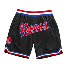 Load image into Gallery viewer, Custom Black Red-Royal Authentic Throwback Basketball Shorts