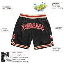 Load image into Gallery viewer, Custom Black Red-Cream Authentic Throwback Basketball Shorts