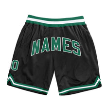 Load image into Gallery viewer, Custom Black Kelly Green-White Authentic Throwback Basketball Shorts