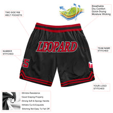 Load image into Gallery viewer, Custom Black Red-White Authentic Throwback Basketball Shorts