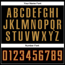 Load image into Gallery viewer, Custom Black Old Gold-Red Authentic Throwback Basketball Jersey