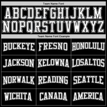 Load image into Gallery viewer, Custom Black White-Silver Authentic Throwback Basketball Jersey