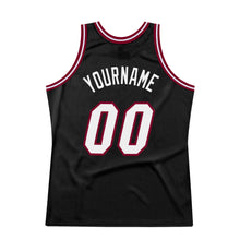 Load image into Gallery viewer, Custom Black White-Maroon Authentic Throwback Basketball Jersey