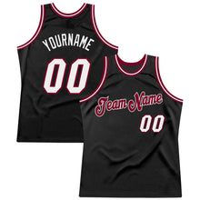Load image into Gallery viewer, Custom Black White-Maroon Authentic Throwback Basketball Jersey