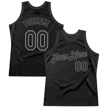 Load image into Gallery viewer, Custom Black Black-Gray Authentic Throwback Basketball Jersey