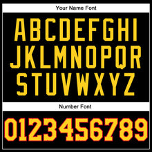 Load image into Gallery viewer, Custom Black Gold-Red Authentic Throwback Basketball Jersey