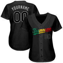 Load image into Gallery viewer, Custom Black Black-Red Authentic Split Fashion Baseball Jersey