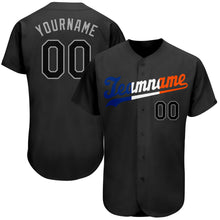 Load image into Gallery viewer, Custom Black Black-Orange Authentic Split Fashion Baseball Jersey