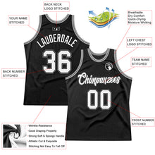 Load image into Gallery viewer, Custom Black White-Gray Authentic Throwback Basketball Jersey