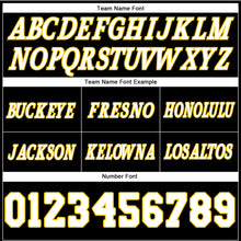 Load image into Gallery viewer, Custom Black White-Gold Authentic Throwback Basketball Shorts