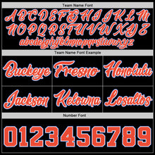 Load image into Gallery viewer, Custom Black Orange-Royal Authentic Throwback Basketball Shorts