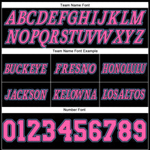 Load image into Gallery viewer, Custom Black Pink-Light Blue Authentic Throwback Basketball Shorts