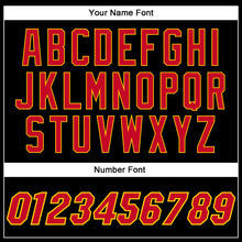 Load image into Gallery viewer, Custom Black Red-Gold Authentic Throwback Basketball Jersey