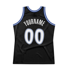 Load image into Gallery viewer, Custom Black White-Royal Authentic Throwback Basketball Jersey