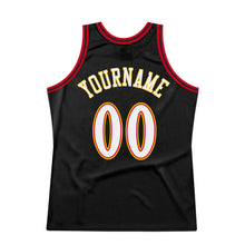 Load image into Gallery viewer, Custom Black White-Red Authentic Throwback Basketball Jersey