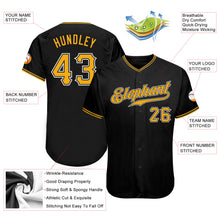 Load image into Gallery viewer, Custom Black Gold-White Authentic Baseball Jersey