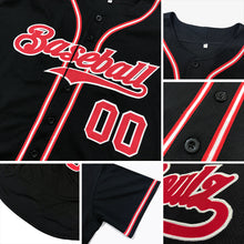 Load image into Gallery viewer, Custom Black Royal-Orange Authentic Baseball Jersey