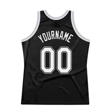 Load image into Gallery viewer, Custom Black White-Gray Authentic Throwback Basketball Jersey