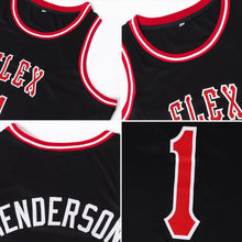 Load image into Gallery viewer, Custom Black Red-White Authentic Throwback Basketball Jersey