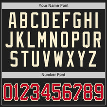 Load image into Gallery viewer, Custom Black Red-Cream Authentic Throwback Basketball Jersey