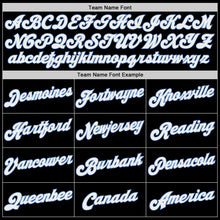 Load image into Gallery viewer, Custom Black White-Light Blue Authentic Throwback Basketball Jersey