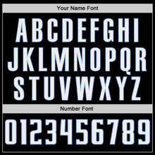 Load image into Gallery viewer, Custom Black White-Light Blue Authentic Throwback Basketball Jersey