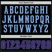 Load image into Gallery viewer, Custom Black Purple-Light Blue Authentic Throwback Basketball Jersey