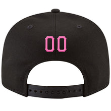 Load image into Gallery viewer, Custom Black Pink-Powder Blue Stitched Adjustable Snapback Hat