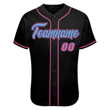 Load image into Gallery viewer, Custom Black Light Blue-Pink Authentic Skull Fashion Baseball Jersey