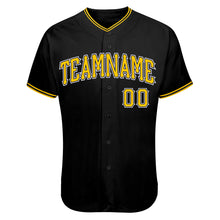 Load image into Gallery viewer, Custom Black Gold-White Authentic Skull Fashion Baseball Jersey