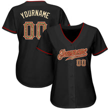 Load image into Gallery viewer, Custom Black Camo-Red Authentic Baseball Jersey