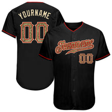 Load image into Gallery viewer, Custom Black Camo-Red Authentic Baseball Jersey