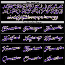 Load image into Gallery viewer, Custom Black Purple-White Authentic Baseball Jersey