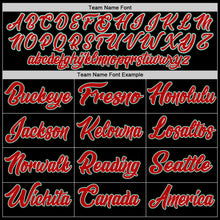 Load image into Gallery viewer, Custom Black Kelly Green-Red Authentic Baseball Jersey